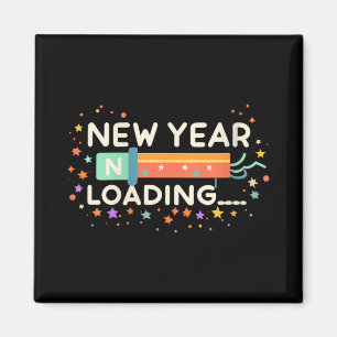 New Years Eve Loading Winter Holiday Greeting Fest Magnet