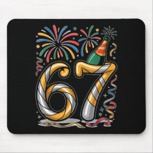 New Years Eve Number 67 Or 67th Birthday Cool Meme Mouse Pad