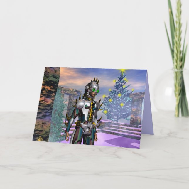 NEW YEAR'S EVE OF A CYBORG HOLIDAY CARD (Front)