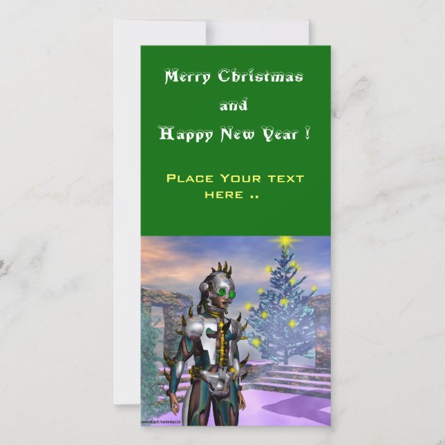 NEW YEAR'S EVE OF A CYBORG HOLIDAY CARD (Front)