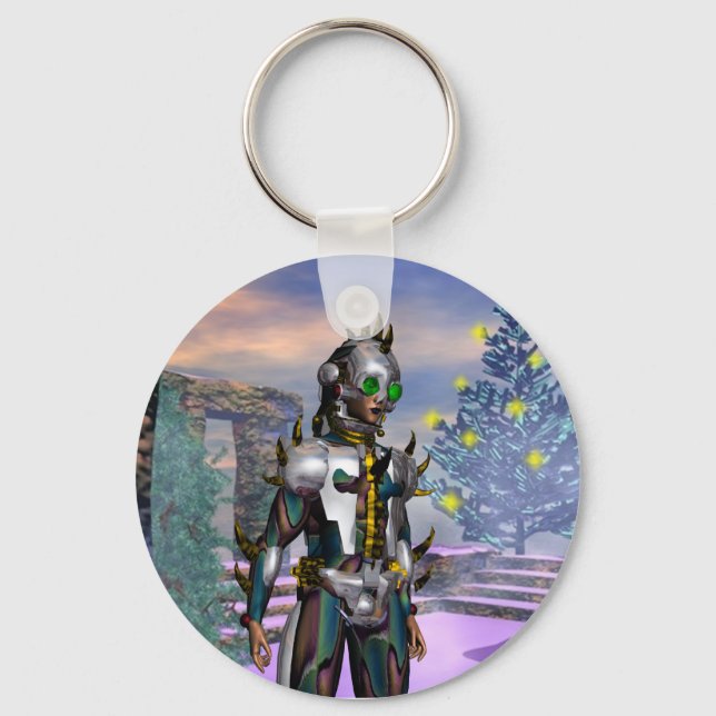 NEW YEAR'S EVE OF A CYBORG KEYCHAIN (Front)