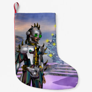 NEW YEAR'S EVE OF A CYBORG SMALL CHRISTMAS STOCKING