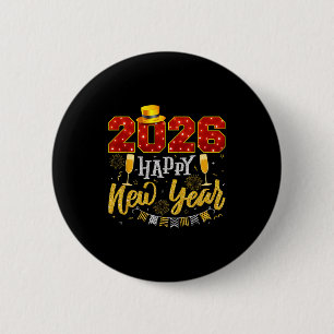 New Years Eve Party 2026 Fireworks Happy New Year  2 Inch Round Button