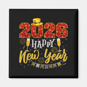 New Years Eve Party 2026 Fireworks Happy New Year Magnet