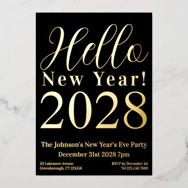 New Year's Eve Party Black Real Gold (Front)