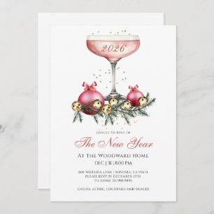 New Year's Eve Party Champagne  Invitation