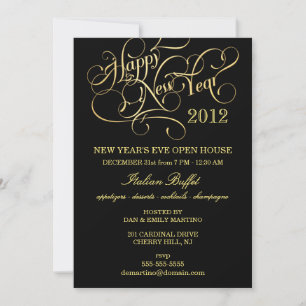 New Year's Eve Party - Elegant Formal Invitations