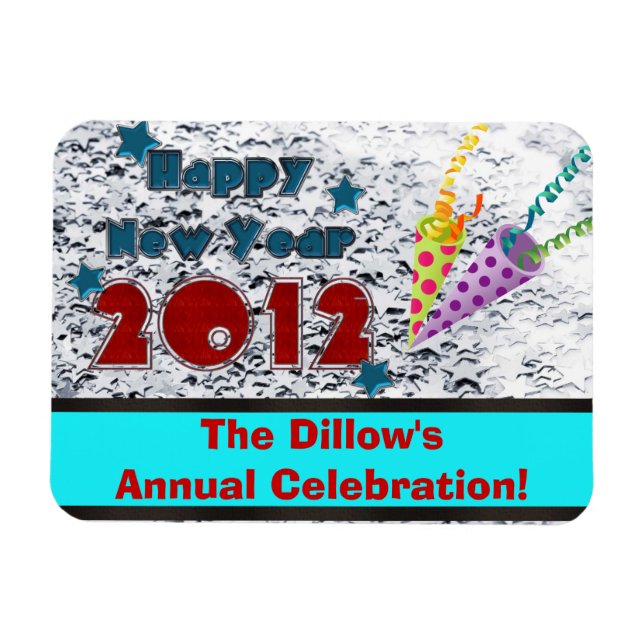NEW YEARS EVE PARTY FAVOR MAGNETS TEMPLATE (Horizontal)
