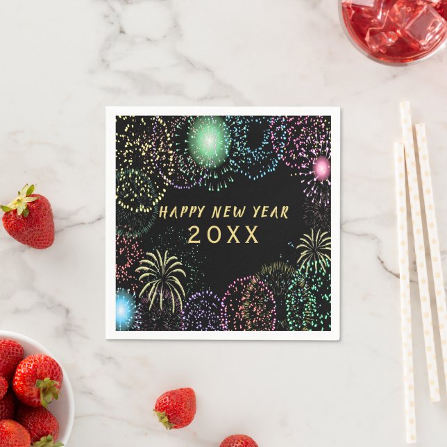 New Year's Eve Party Fireworks Celebration Paper Napkin (Insitu)