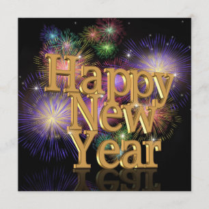 New Years Eve Party firewworks Invitation
