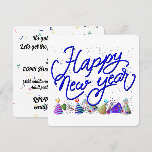 New Years Eve Party Invitation (Front/Back)