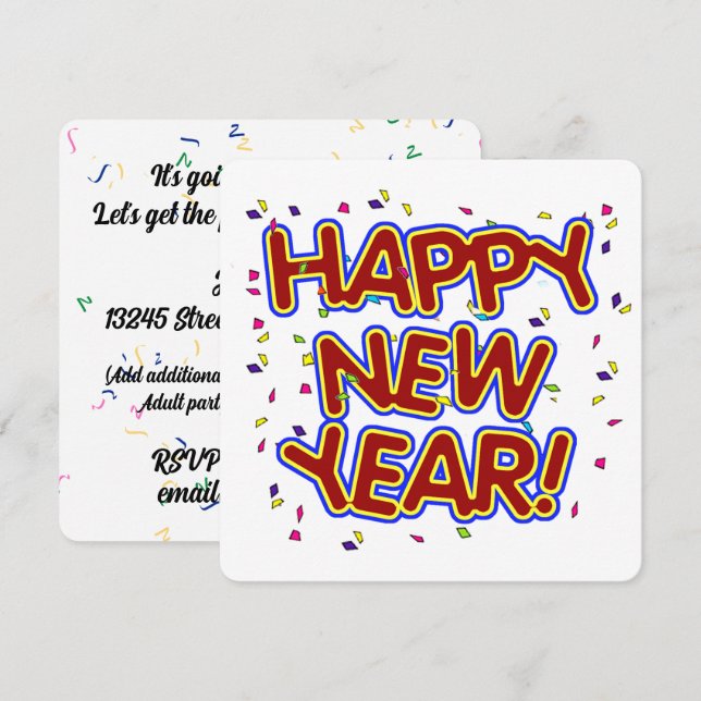 New Years Eve Party Invitation (Front/Back)