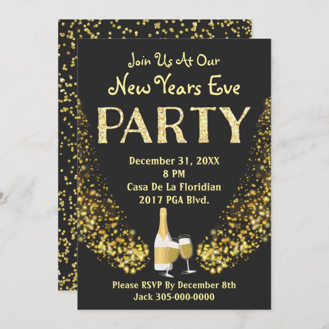 New Years Eve Party Invitation (Front/Back)