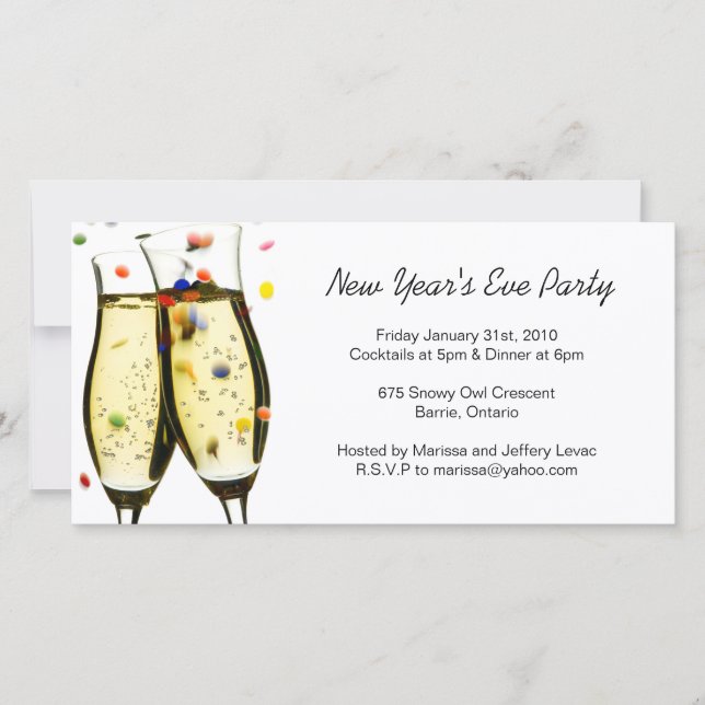 New Years Eve Party invitation Photo Card (Front)