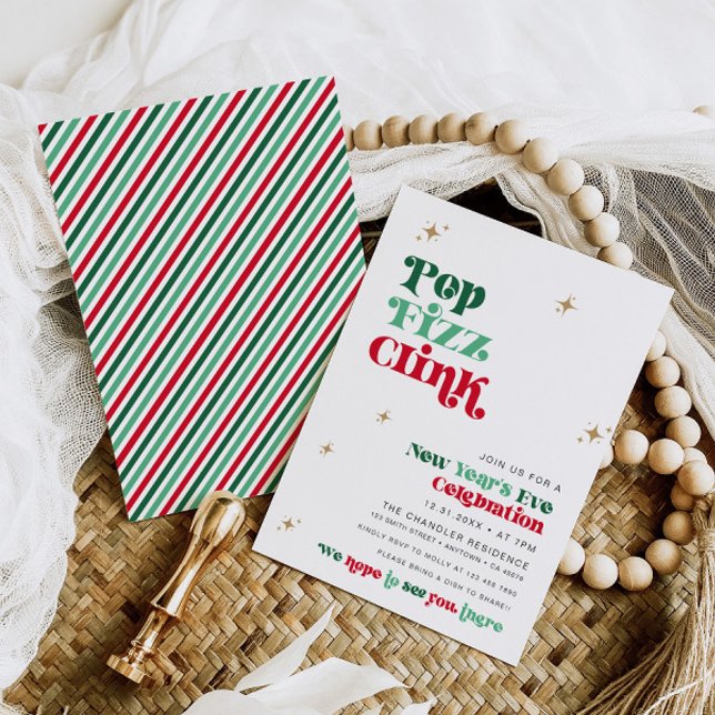 New Year's Eve Party Invitation Retro Boho Fun (Creator Uploaded)