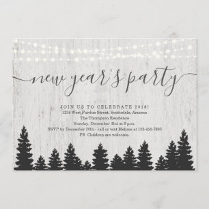 New Year's Eve Party Invitation   Rustic Winter