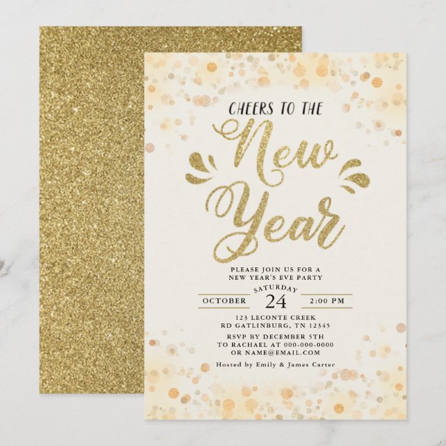 New Year's Eve Party Invitation Template (Front/Back)