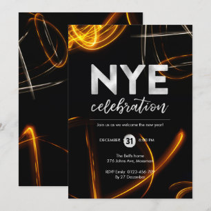 New Years Eve party light sparkler Invitation