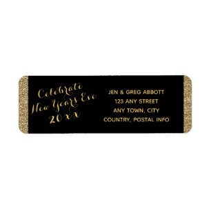 New Years Eve Party  Return Address Label