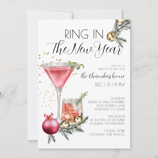 New Year's Eve Party Ring In The New Year Invitation (Front)