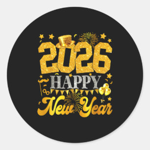 New Years Eve Party Supplies 2026 Happy New Year F Classic Round Sticker