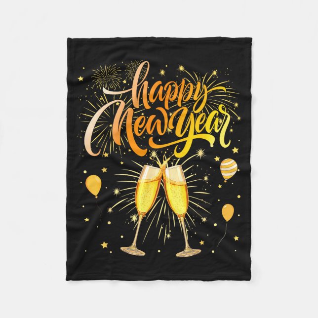 New Years Eve Party Supplies Nye Matching Happy Ne Fleece Blanket (Front)