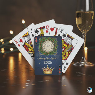 New Year's Eve Royal Clock & Crown Custom Playing Cards