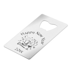 New Years Eve Silver Dated Wallet Bottle Opener