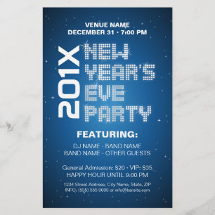 New Year's Eve Sparkles Party flyer