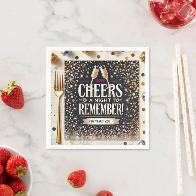 New Years Eve Standard Cocktail Napkin (Insitu)