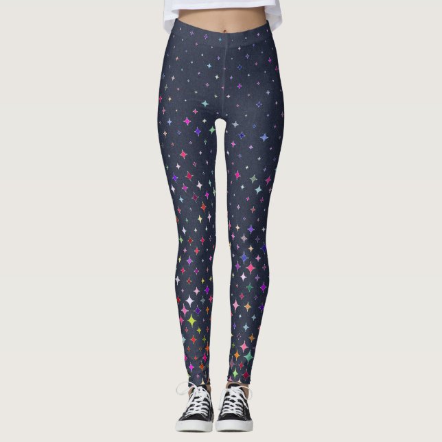 New Year's Eve Star Fireworks Leggings (Front)