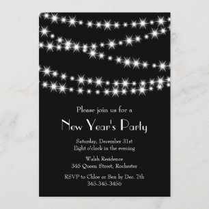 New Year's Eve Twinkle Lights Invitation