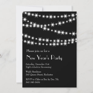New Year's Eve Twinkle Lights Invitation