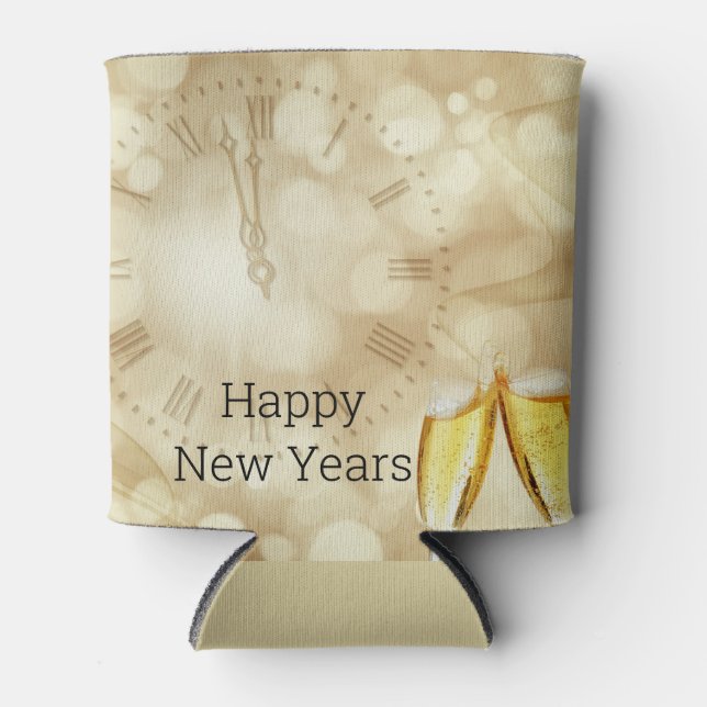 New Year's Eve with champagne glasses  Can Cooler (Front)