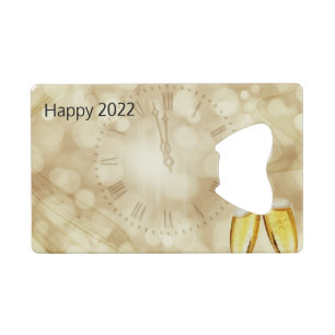 New Year's Eve with champagne glasses Credit Card Bottle Opener