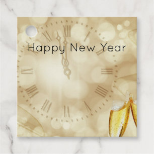 New Year's Eve with champagne glasses  Favour Tags