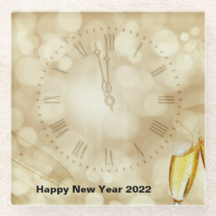 New Year's Eve with champagne glasses Glass Coaster