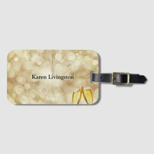 New Year's Eve with champagne glasses   Luggage Tag