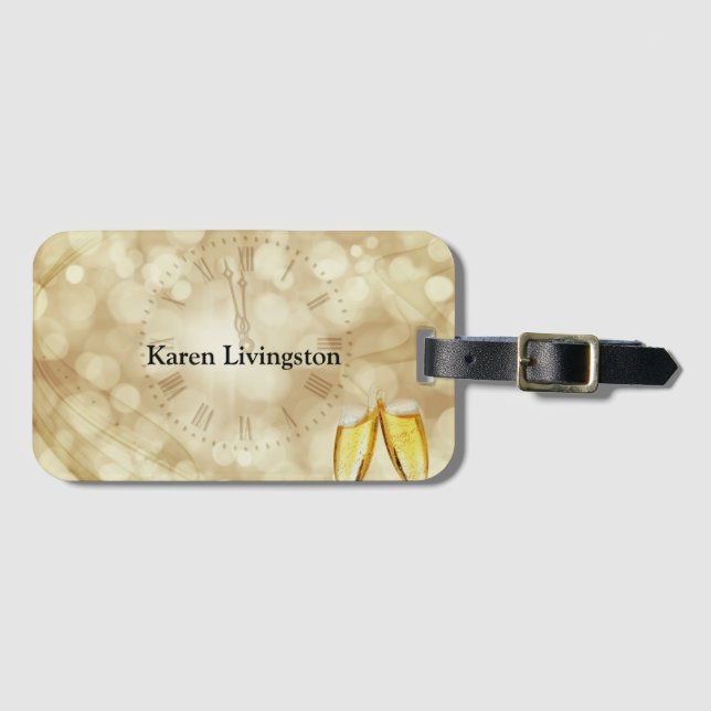 New Year's Eve with champagne glasses   Luggage Tag (Front Horizontal)