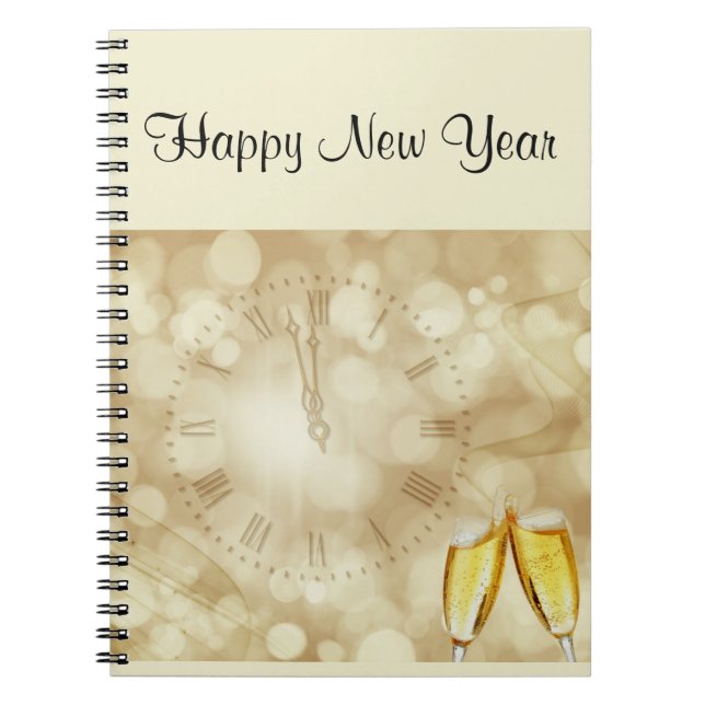 New Year's Eve with champagne glasses  Notebook (Front)