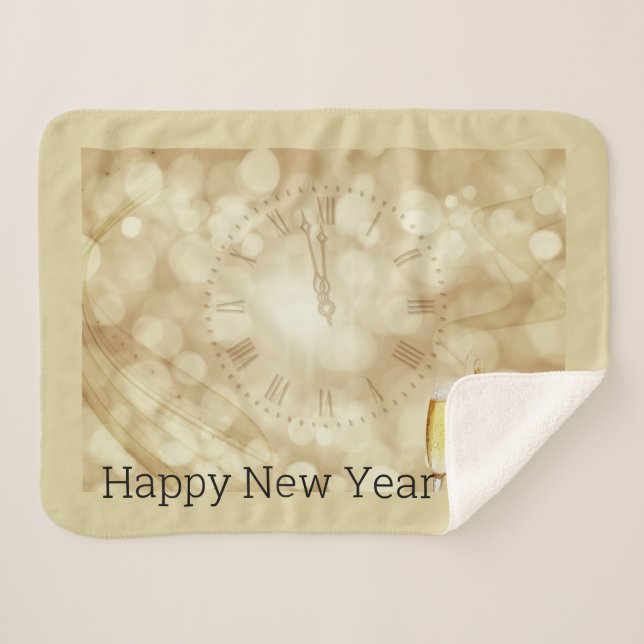 New Year's Eve with champagne glasses   Sherpa Blanket (Front (Horizontal))