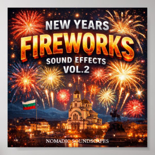 New Years Fireworks Sound Effects  Album Cover Poster