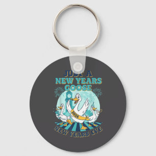 New Years Goose 2026 Celebration Fun Keychain