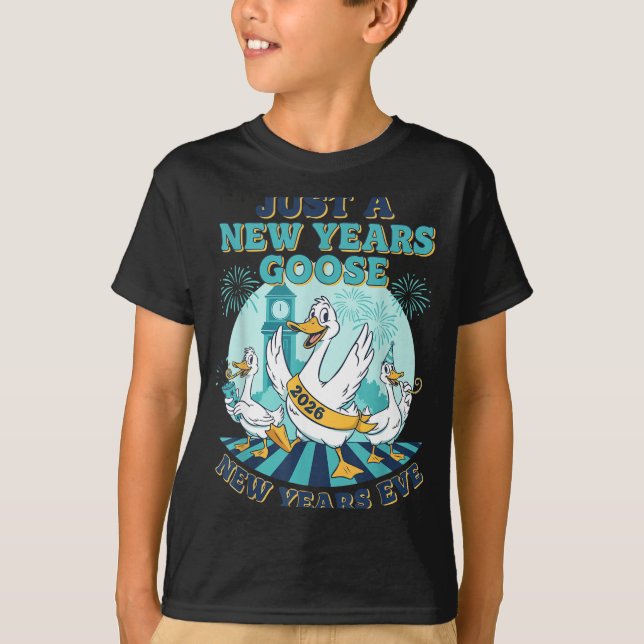 New Years Goose 2026 Celebration Fun  T-Shirt (Front)