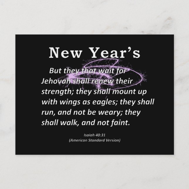 New Year's Isaiah 40-31 Holiday Postcard (Front)