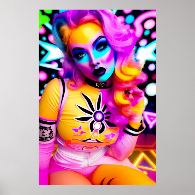 New Year's Love Cyborg R-10 Ken Gauge Retrowave Poster (Front)