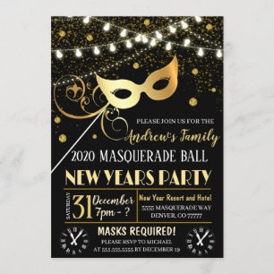 New Years Masquerade Party Invitation