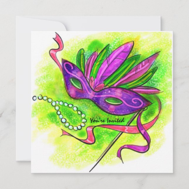 New Year's Masquerade Party Invitation (Front)