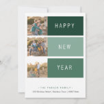 New Year's modern Photo Card template green shade<br><div class="desc">Green shades New'Year's modern Photo Card. 3 Pictures personalized template.
Just add your own photos and adjust the text. Photography © Storytree Studios,  Stanford,  CA</div>