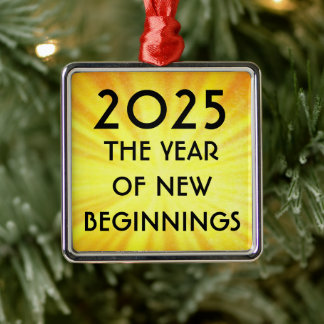 New Years New Beginnings 2025 Metal Ornament